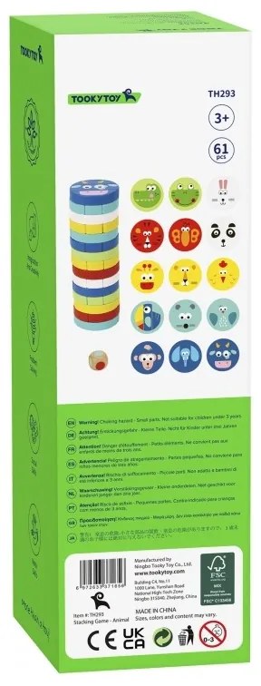Tooky toy gra zręcznościowa klocki zwierzęta certyfikat fsc
