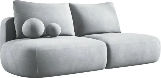 Sofa BABU Kanapa z funkcja spania i pojemnikiem w tkaninie CLOUD 81 kolor SREBRNY
