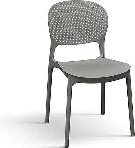 Zestaw 4 szarych krzeseł z polipropylenu - ALICANTE