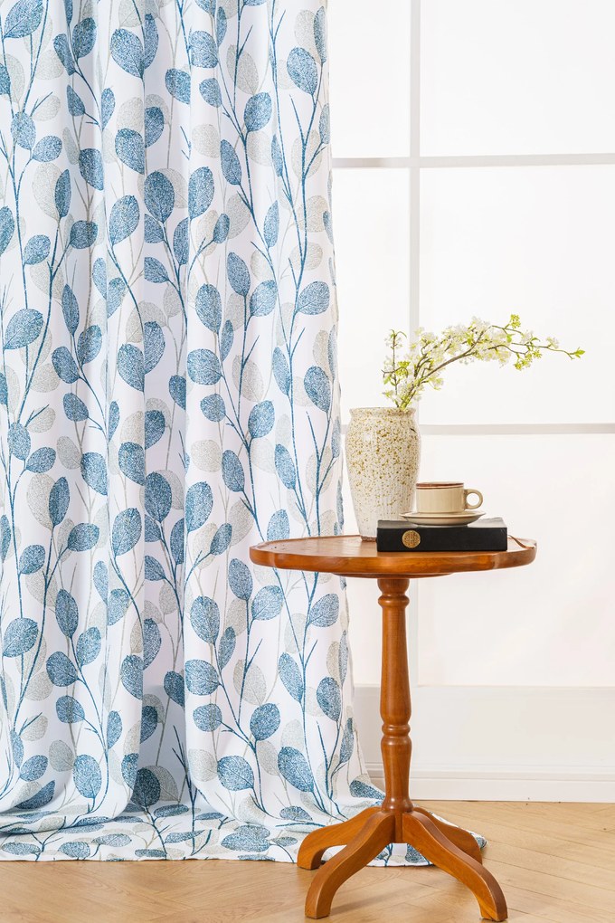 Designerska zasłona VIENTE 140x270 cm, wzorzysta Zawieszanie: Taśma z wiązaniami