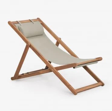 Zestaw 2 Składanych Leżaków Drewnianych Z Poduszką Kardis Awokado - Sklum