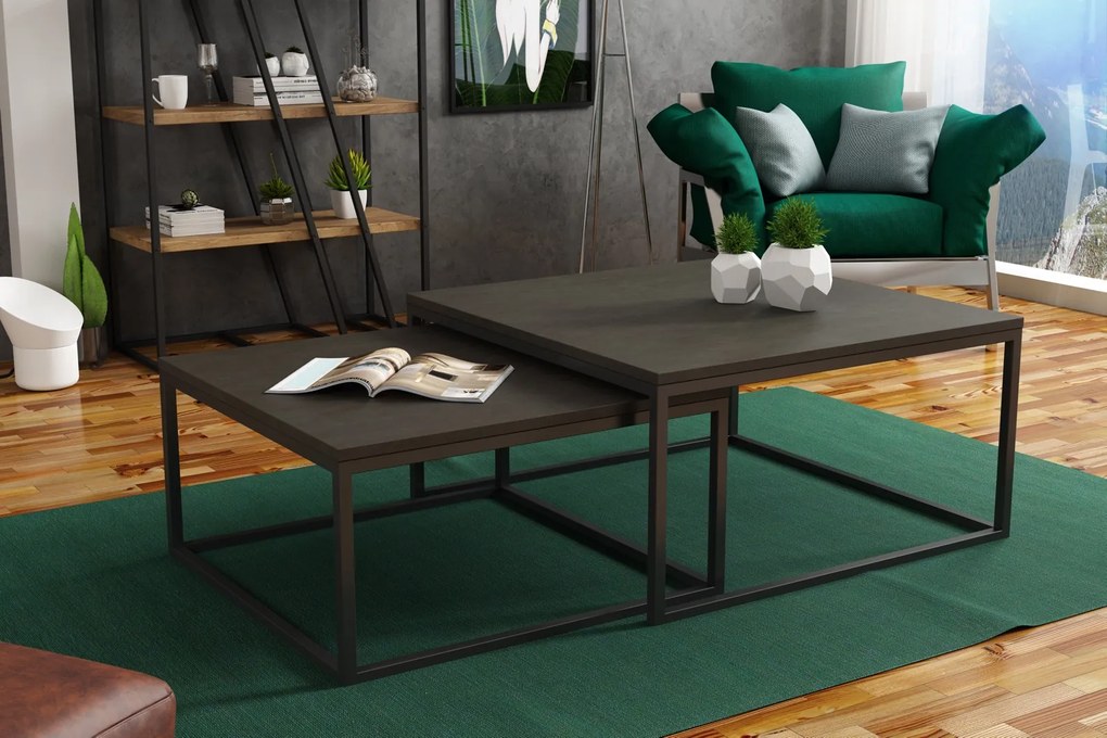 Zestaw stolików kawowych w stylu loft Dual