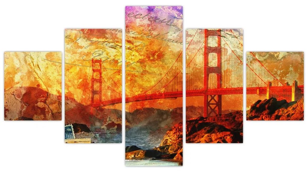 Obraz - Golden Gate, San Francisco, Kalifornia (125x70 cm)