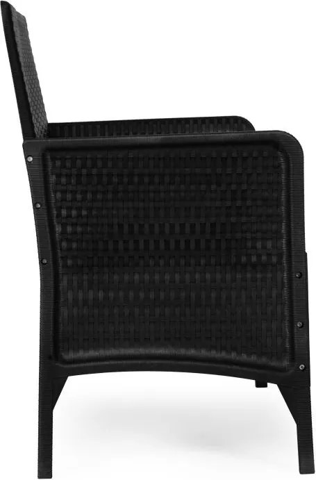 Sofa ogrodowa 2-osobowa Livora 007 z poduszką, czarna