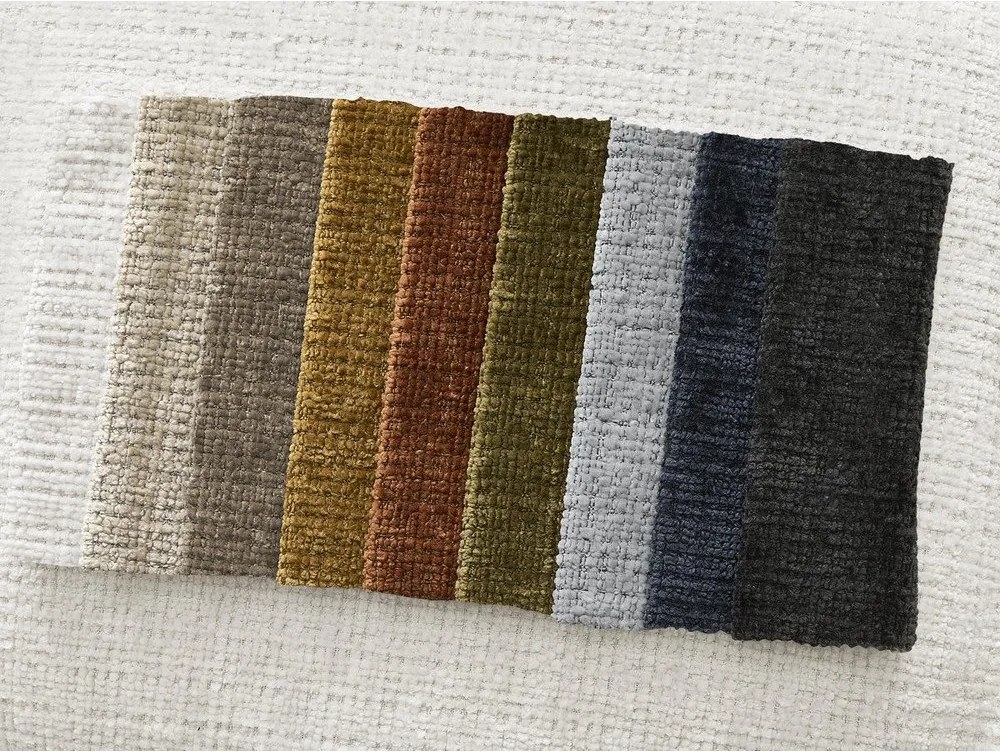 Biały podnóżek z tkaniny szenilowej Neil – Bobochic Paris