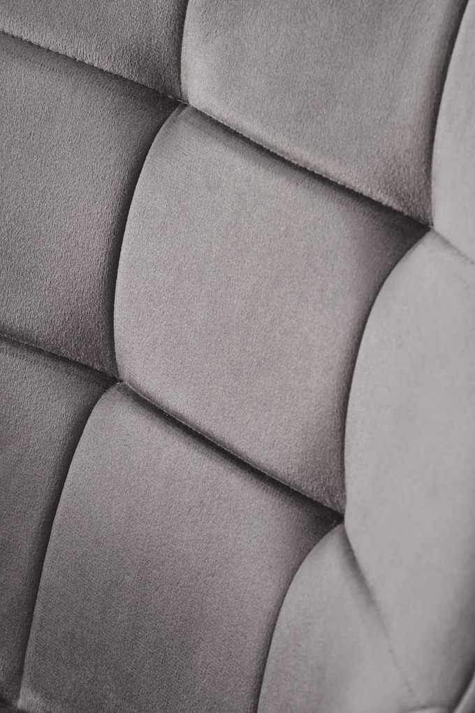 Krzesło do jadalni obrotowe z podłokietnikami popiel welurowe K588