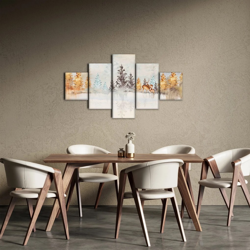 Obraz - Akwarelowy las (125x70 cm)