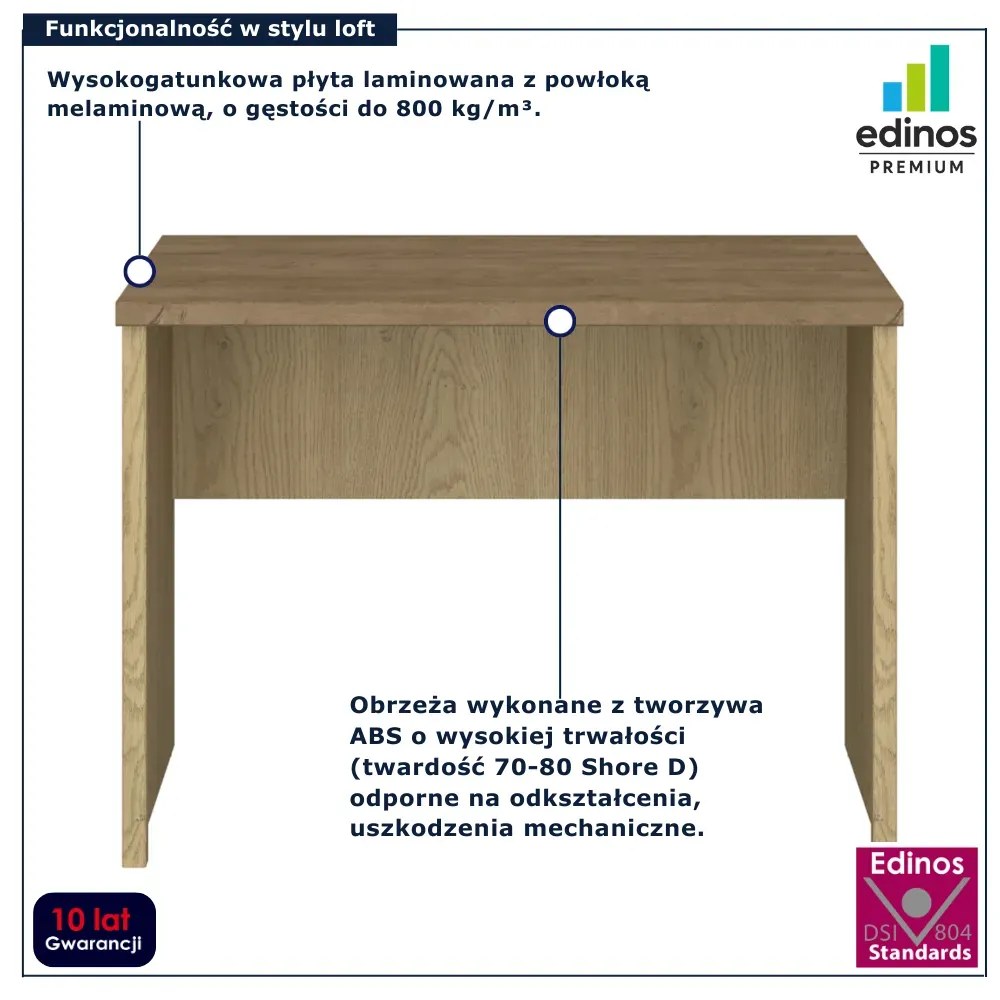 Proste biurko loft dąb cremona + dąb lefkas G6-G49