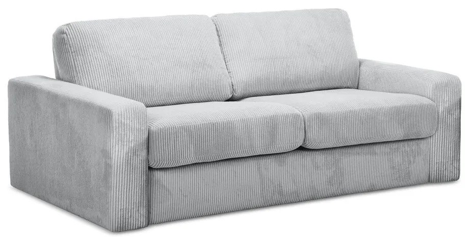 Jasnoszara sztruksowa rozkładana sofa 195 cm Nona – Makamii