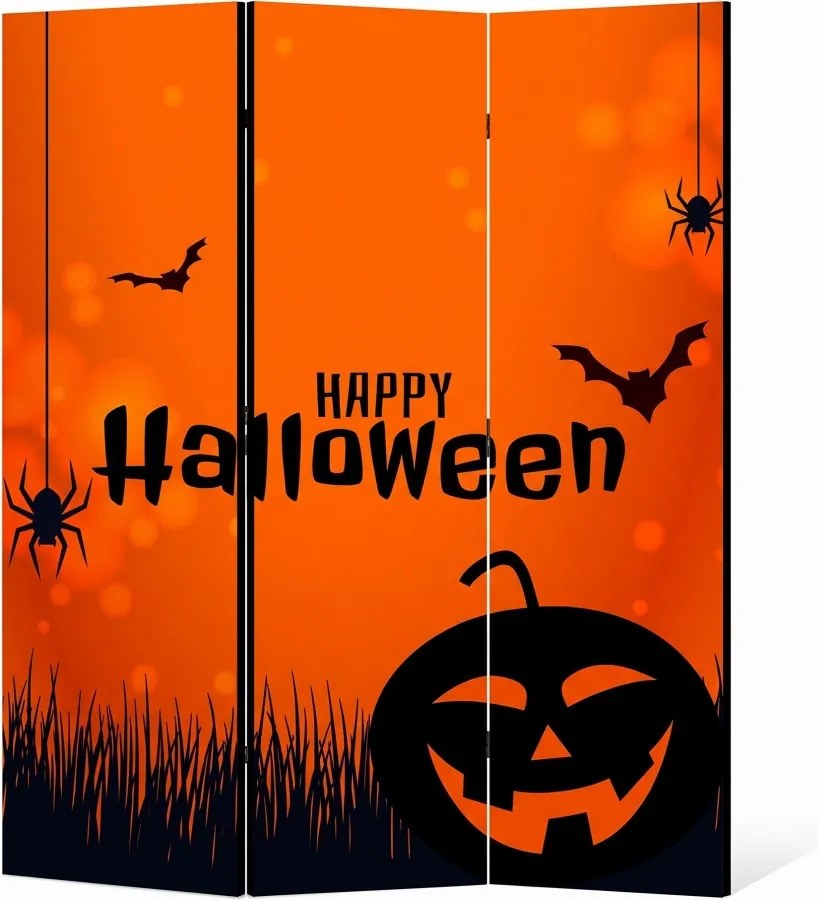 Parawan pokojowy 3-częściowy 135x172 Dwustronny dekoracyjny tematyczny świąteczny Czerwony Radosne Halloween