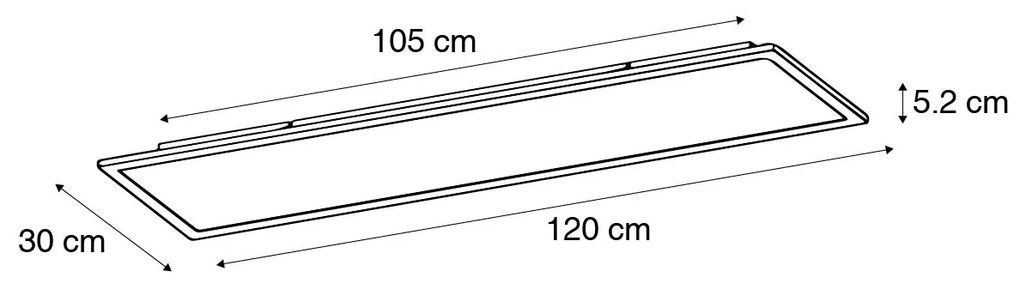 Nowoczesny panel LED czarny 120 cm z LED - Liv Nowoczesny Oswietlenie wewnetrzne