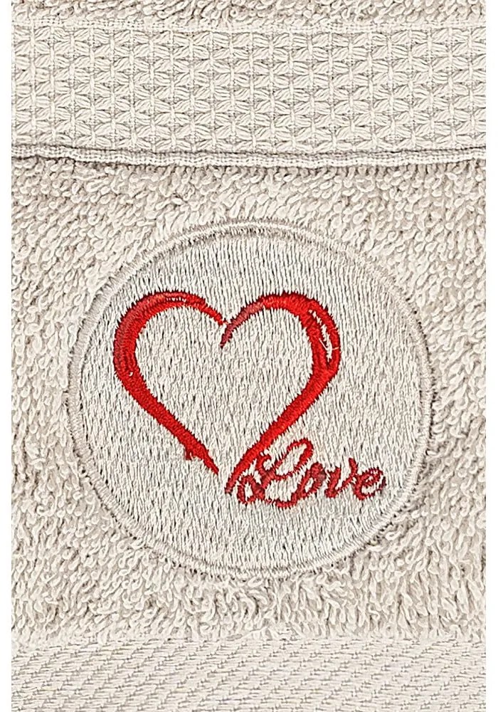 Beżowe bawełniane ręczniki zestaw 2 szt. frotte Love – Foutastic
