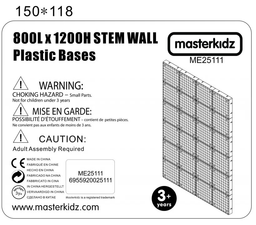 Masterkidz panel ścienny tablica naukowa kreatywna stem 120x80 cm bez panelu montażowego