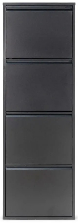 Czarna metalowa uchylna szafka na buty 50x150x22 cm Billy – Spinder Design