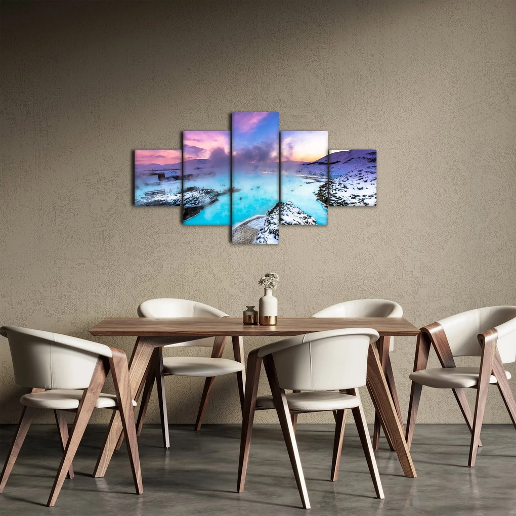 Obraz - Błękitna laguna na Islandii (125x70 cm)
