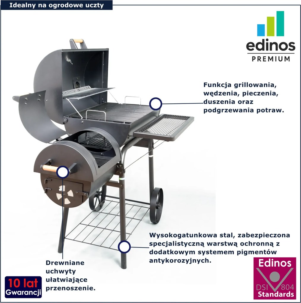 Podwójny grill stalowy z kominkiem P2-L18