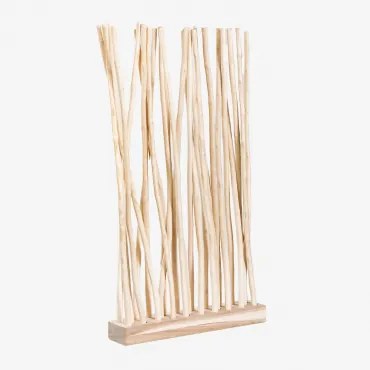 Parawan Z Drewna Tekowego Narel Brązowy Naturalne Drewno - Sklum