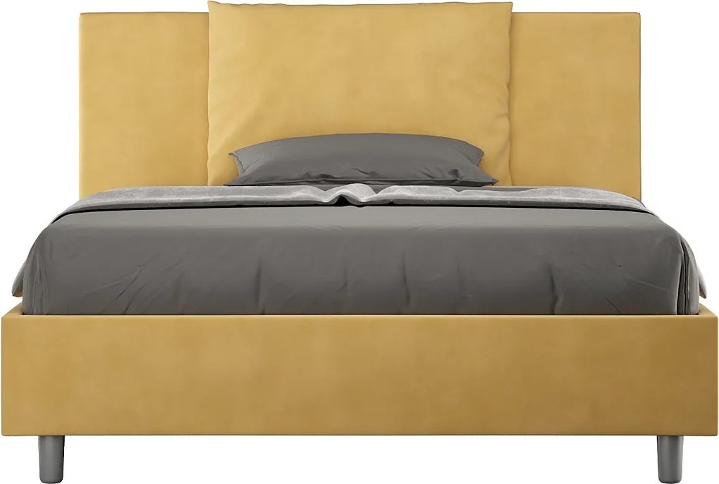 Łóżko bez stelaża tapicerowane 140x190 microfibra okra Antea