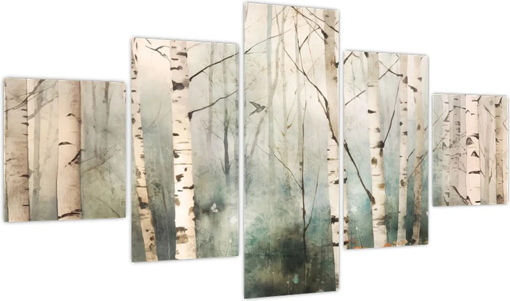 Obraz - Rysowanie wzoru lasu (125x70 cm)