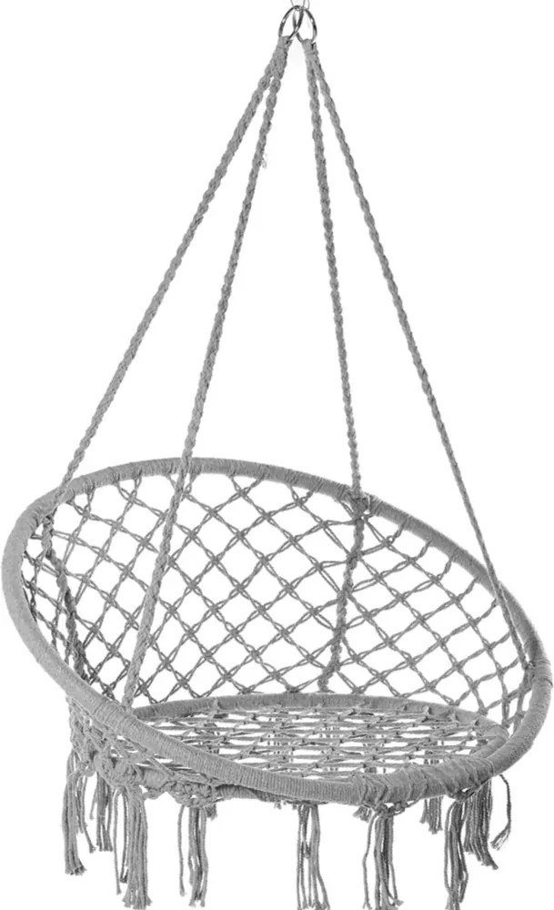 Szary wiszący fotel KOLUMBIA ze stojakiem