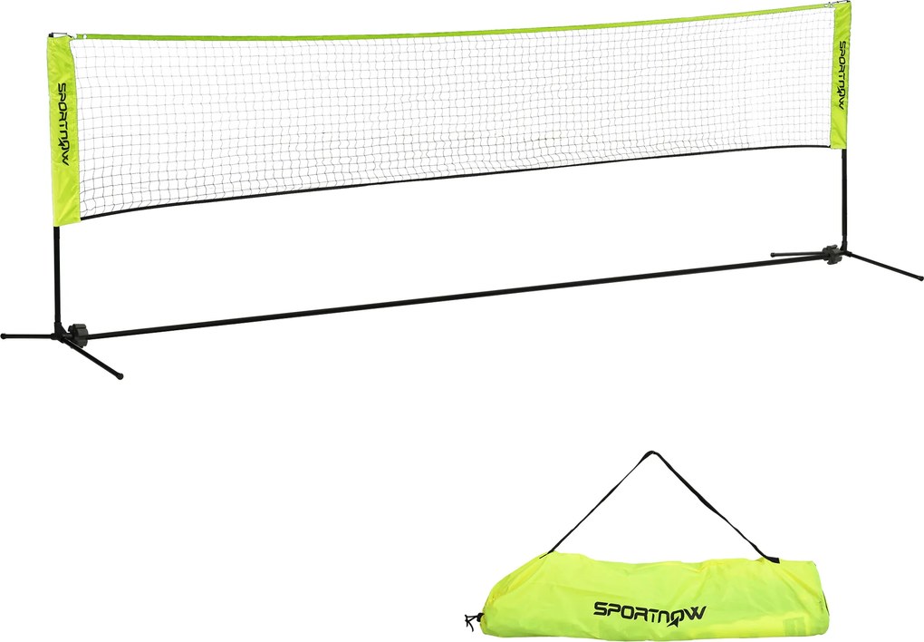 SPORTNOW Regulowana siatka do badmintona 107-155 cm, do badmintona, tenisa, pickleballa, siatkówki, w zestawie z torbą