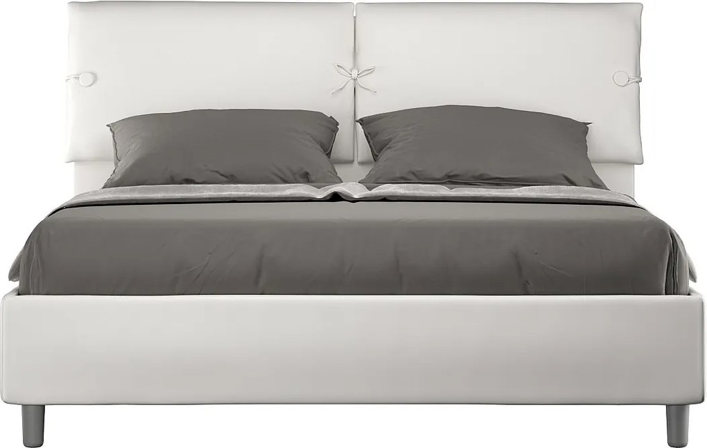 Łóżko bez stelaża tapicerowane 160x210 sztucznej skóry Biały Sleeper