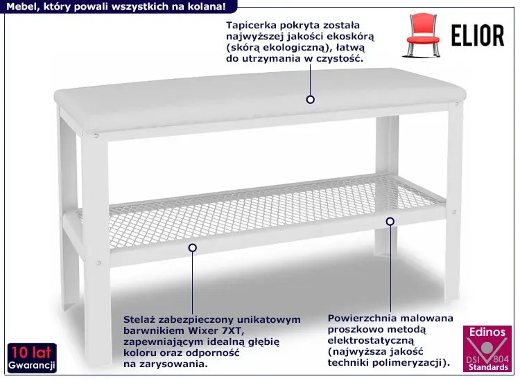 Białe siedzisko z metalowym stelażem - Sagal 5X
