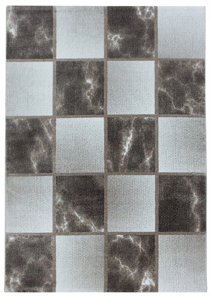 Dywan-nowoczesny Ottawa kwadraty brązowo-szary 140 cm x 200 cm