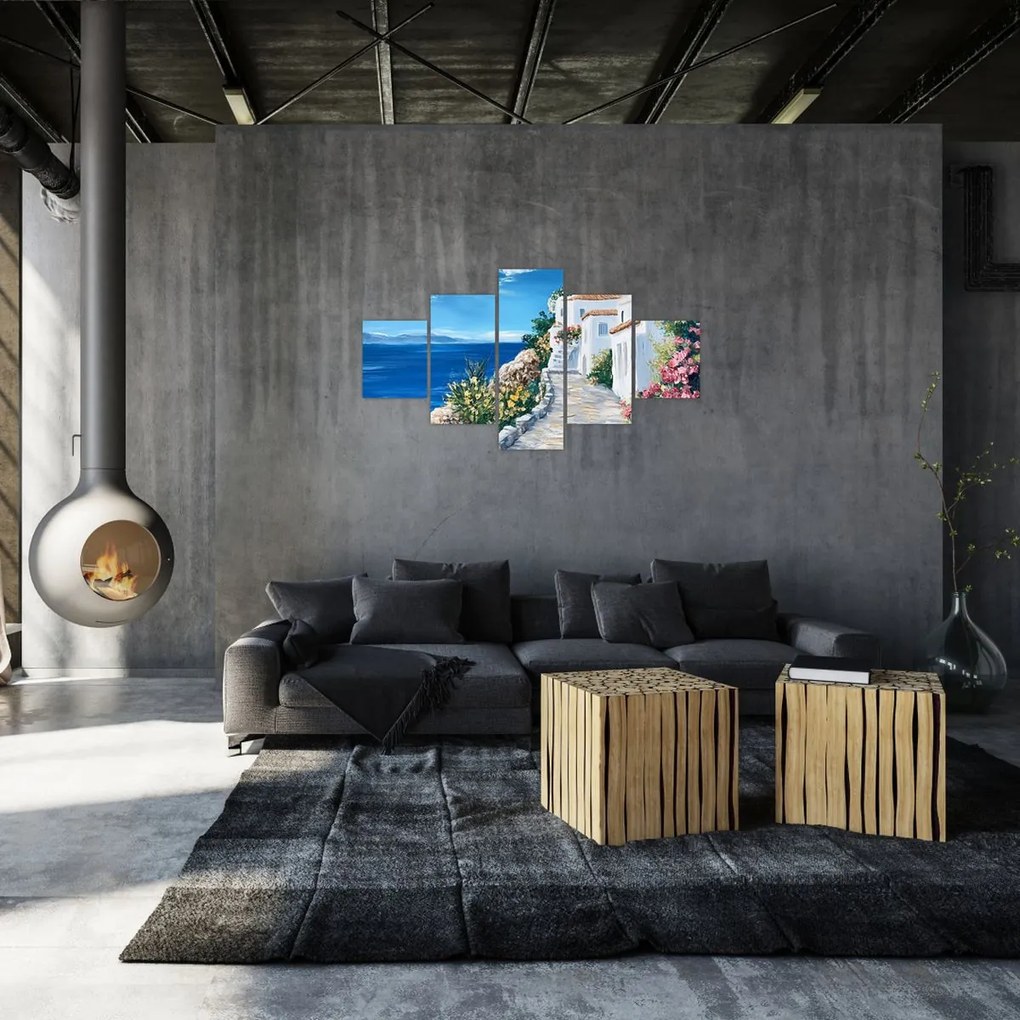 Obraz - Uliczka nad morzem (125x70 cm)