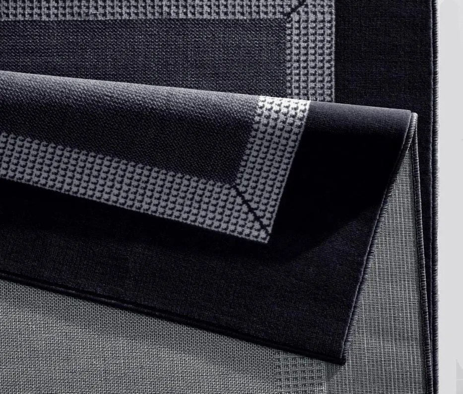 Dywan nowoczesny Basic czarno-szary 80 cm x 400 cm