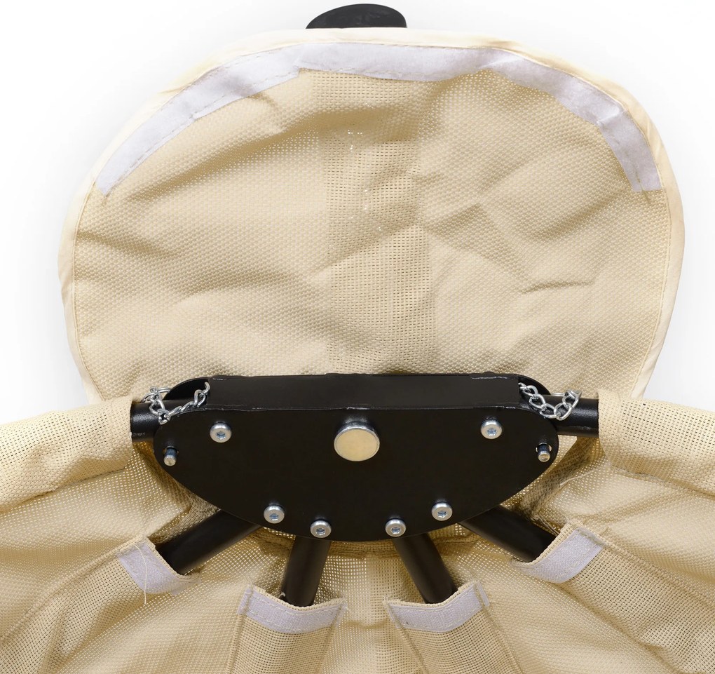 Outsunny Wiszący fotel w kształcie jaja z miękką poduszką, odpowiedni do użytku wewnątrznego i zewnętrznego, 125Dł x 95Sz x 170Wys cm, Khaki