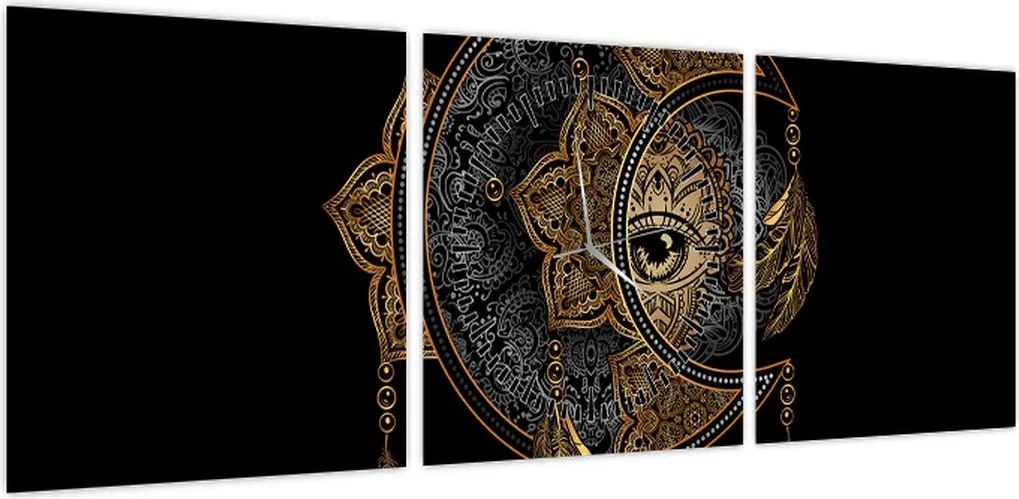 Obraz - Magiczne oko (z zegarem) (90x30 cm)