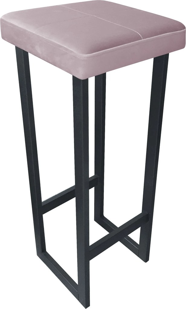 Hoker ALEX krzesło barowe tkanina Welur podstawa metalowa : Kolor Stelaża - Grafit, Kolor tkaniny - VELVET - MG55, Wysokość - 90 cm