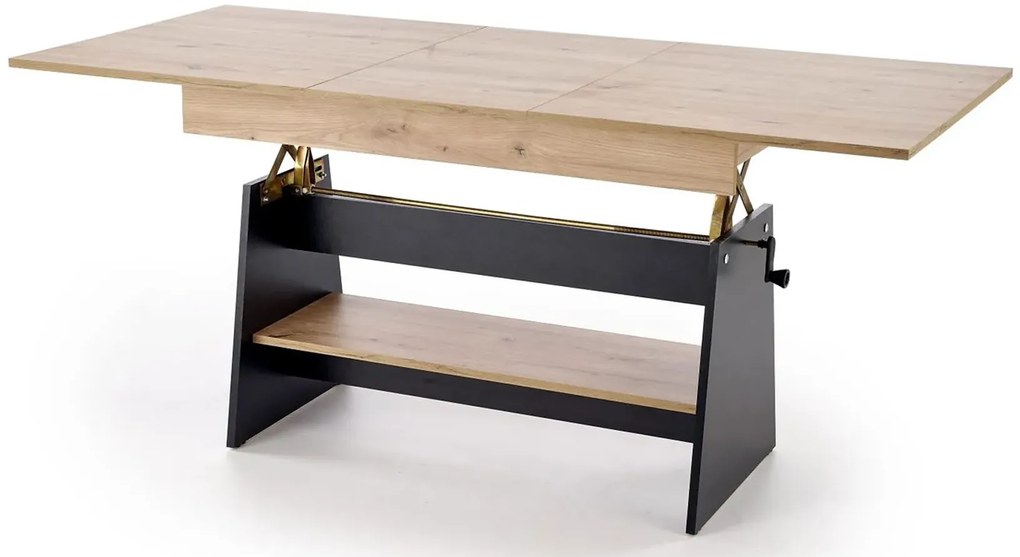 Ławostół nowoczesny dąb artisa + czarny W7-F23