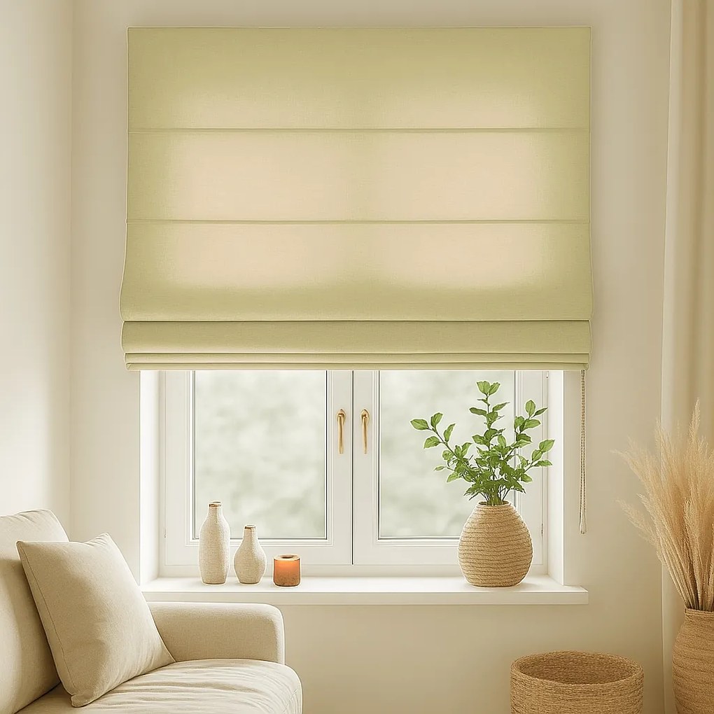 Roleta rzymska na wymiar kremowa EFE bez wzorów - do 200 cm