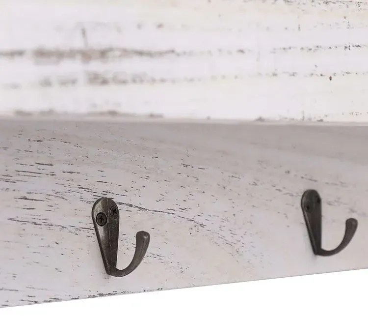 Biały wieszak ścienny z półką K8-T96