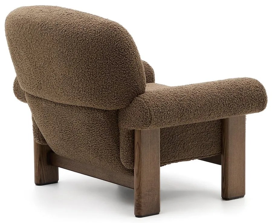 Brązowy fotel z materiału bouclé Nema – Kave Home