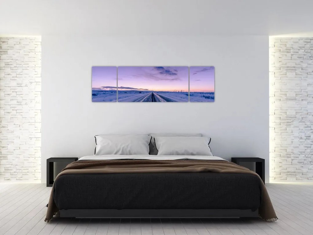 Obraz drogi zimą (170x50 cm)