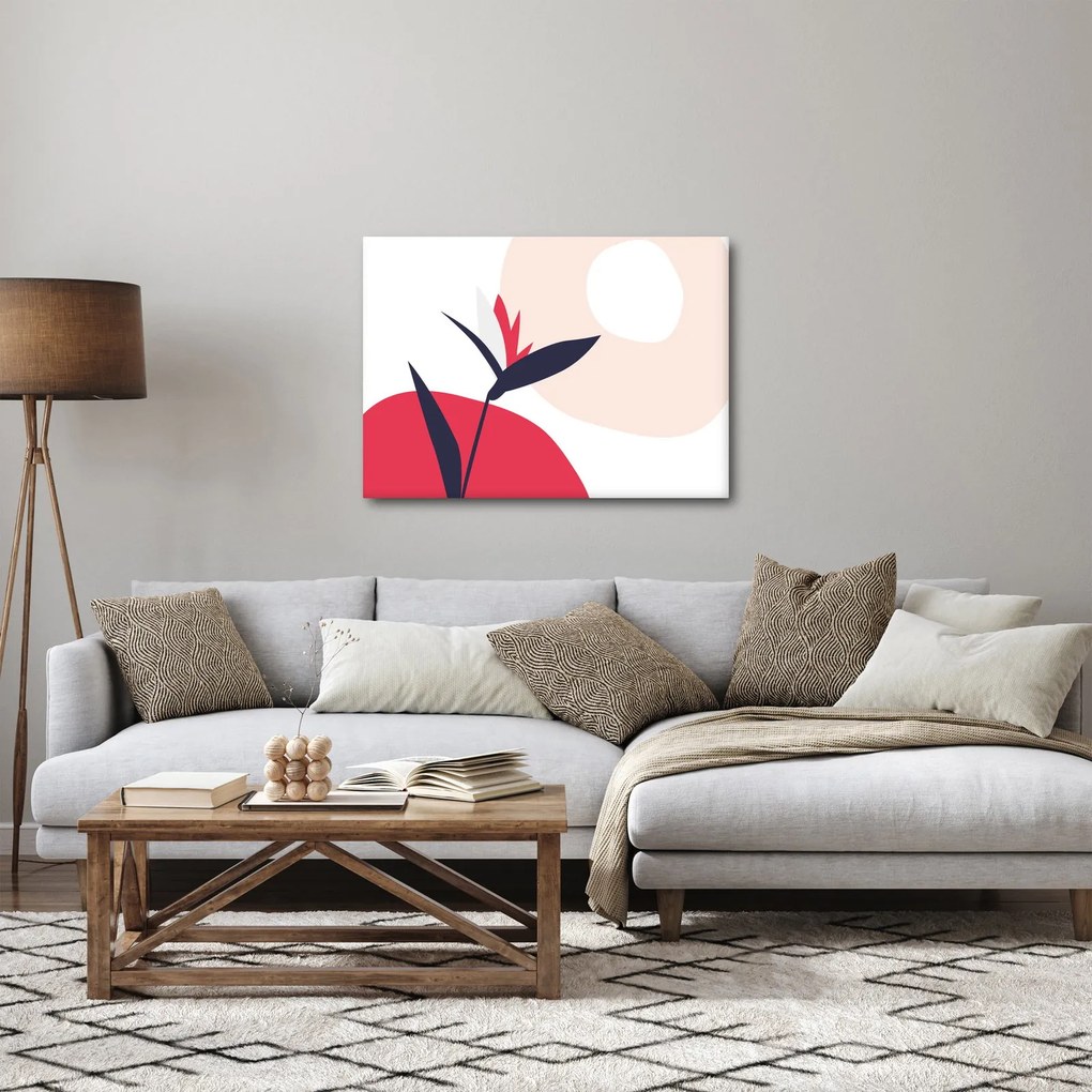 Obraz - Różowa abstrakcja kwiatowa N⁰1 (70x50 cm)
