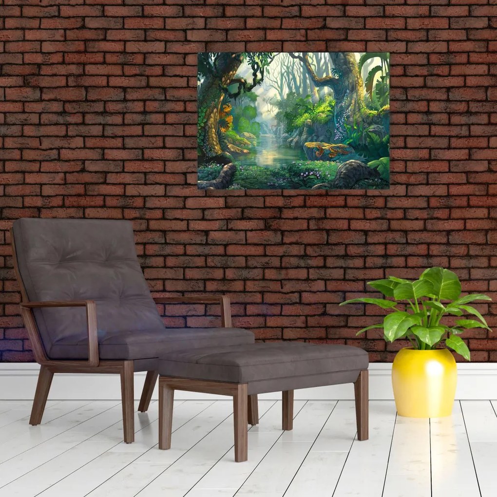 Obraz - Ilustracja lasu tropikalnego (70x50 cm)