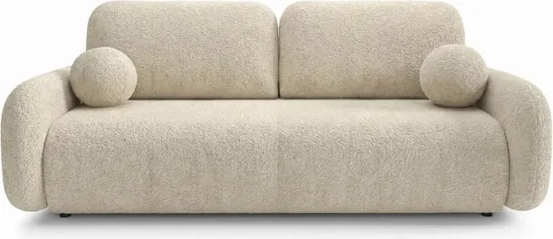 Sofa VIDI Rozkładana Dwuosobowa Beżowa Boucle Japandi
