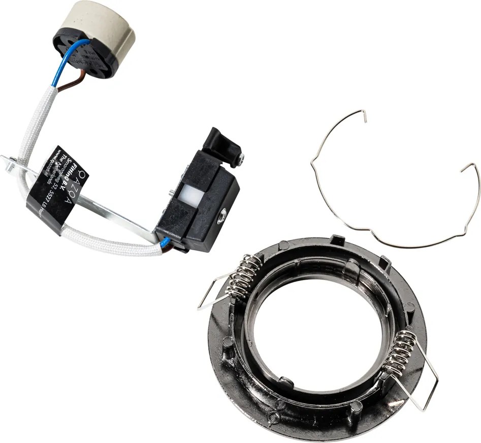 Set van 6 moderne inbouwspots gunmetal GU10 50mm rond kantelbaar - Edu