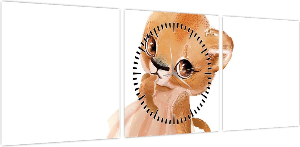 Obraz - Zwierzątko akwarelowe N⁰6 (z zegarem) (90x30 cm)