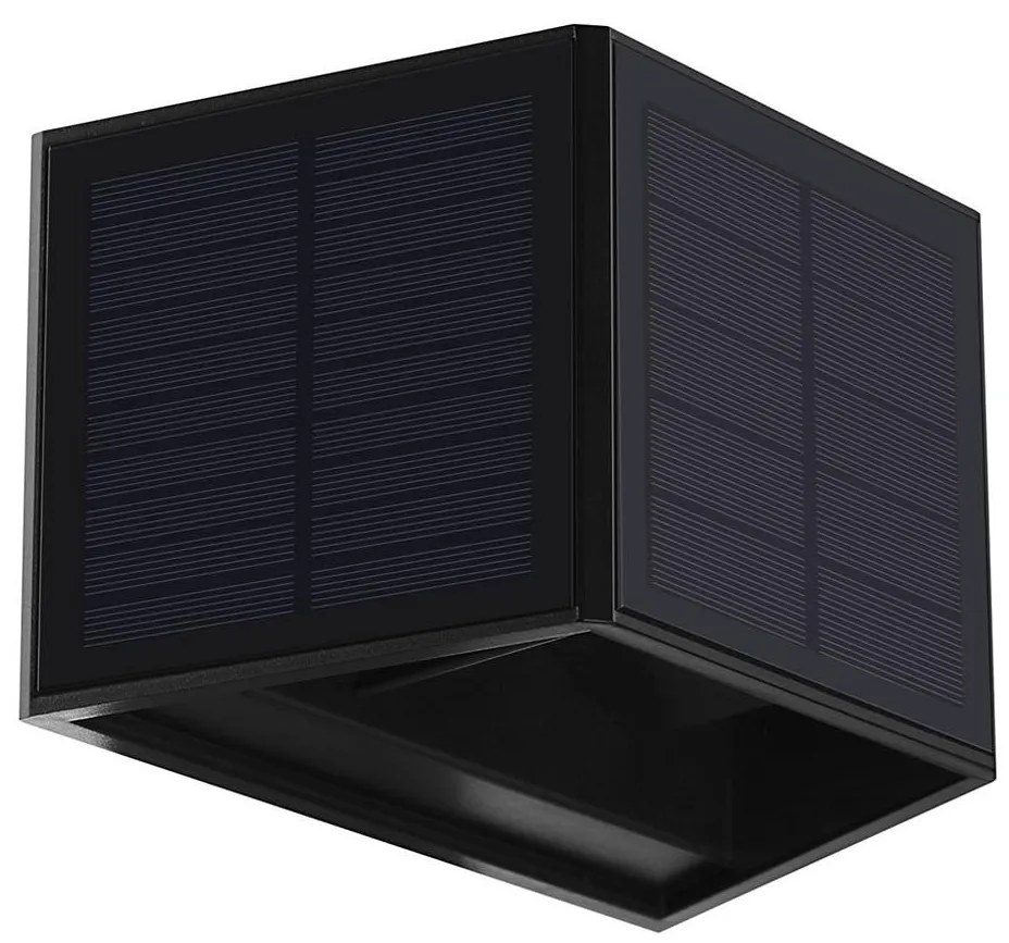 LED Kinkiet solarny WINGS LED/2W/3,2V 6000K IP54 czarny