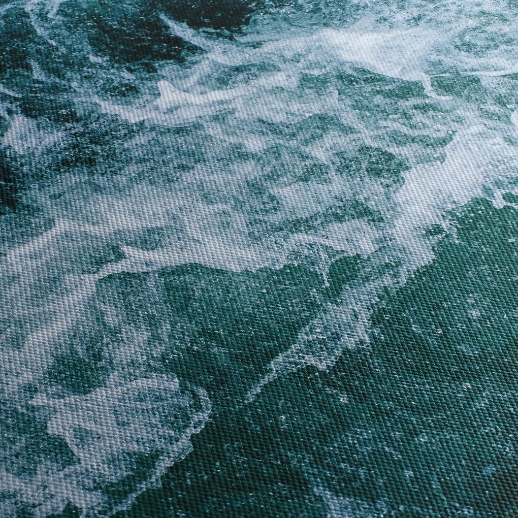 Obraz - Fale oceanu (z zegarem) (90x30 cm)