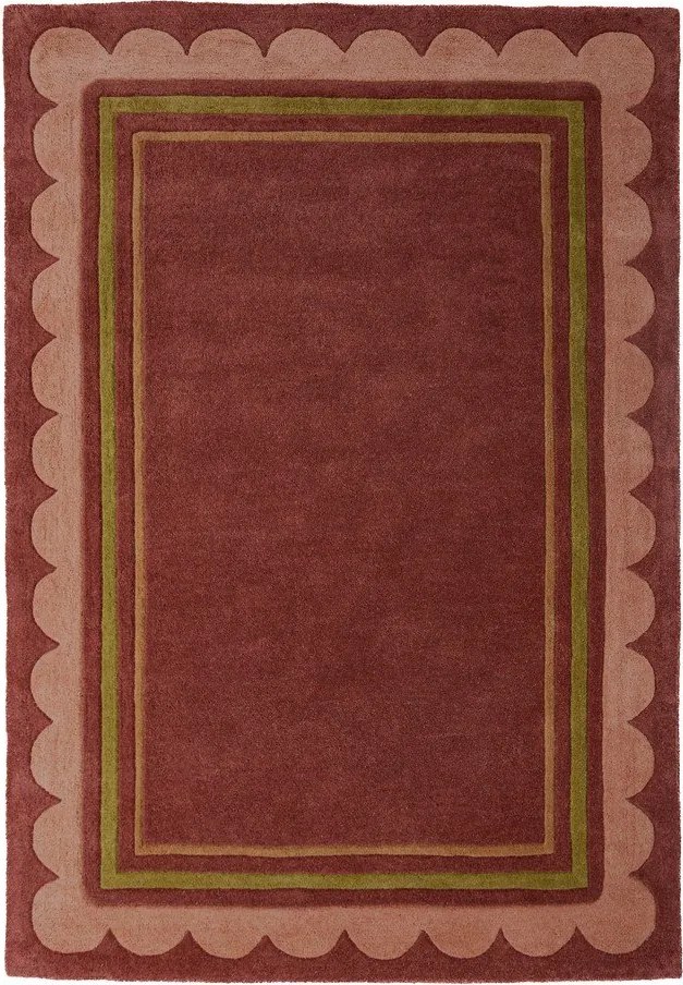 Bordowy wełniany dywan tkany ręcznie 160x230 cm Lois – Flair Rugs