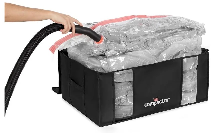 Czarny pojemnik z workiem próżniowym Compactor Black Edition, obj. 210 l