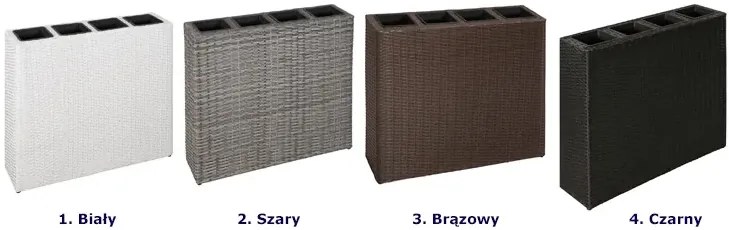 Biała duża donica ogrodowa z technorattanu G8-Z06