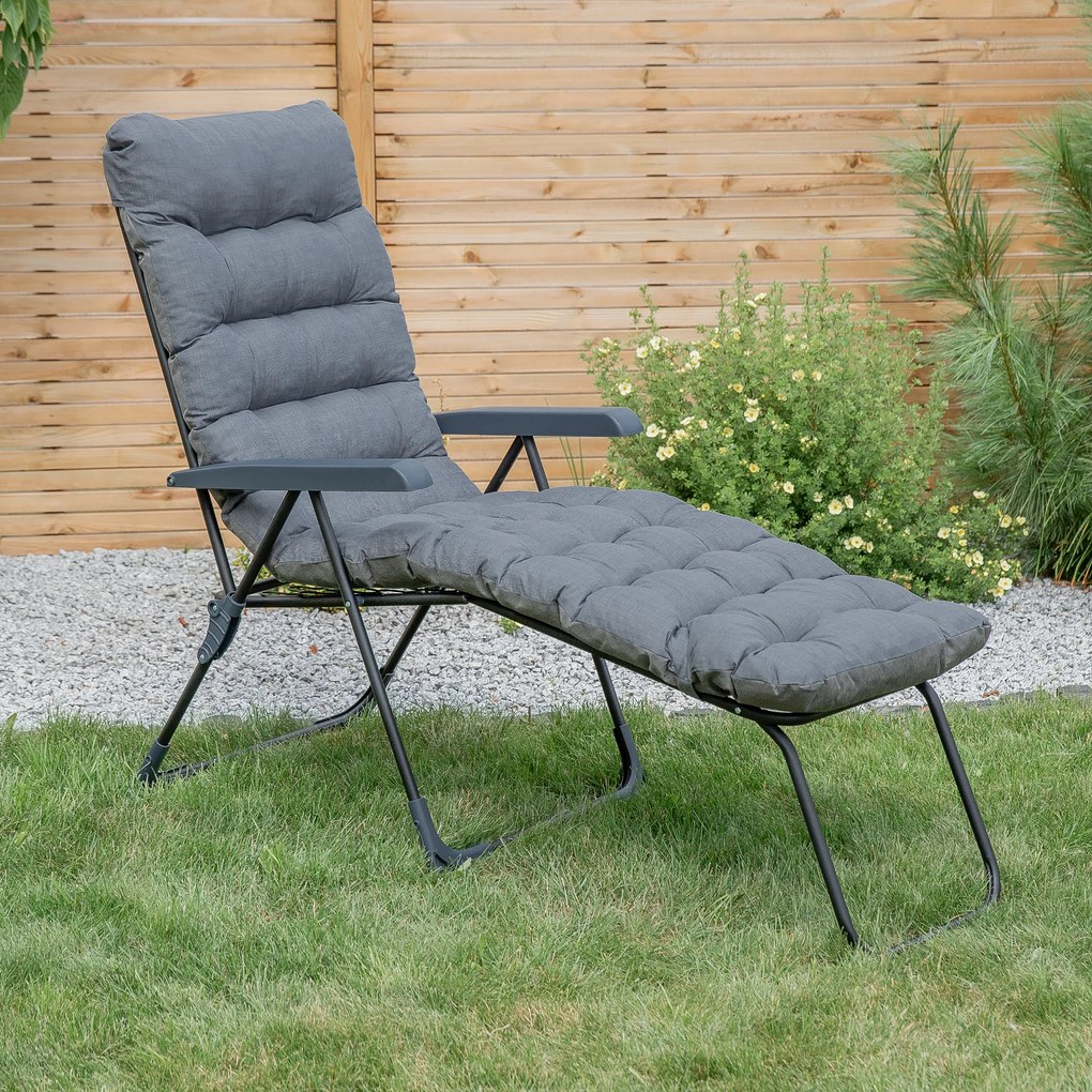 Leżak ogrodowy z podnóżkiem Setenil Black Edition H024-07PB PATIO