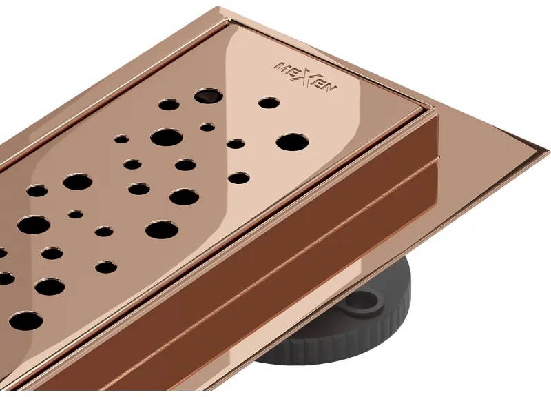 Mexen Flat 360° M12 odpływ liniowy obrotowy 60 cm, różowe złoto - 1621060-40